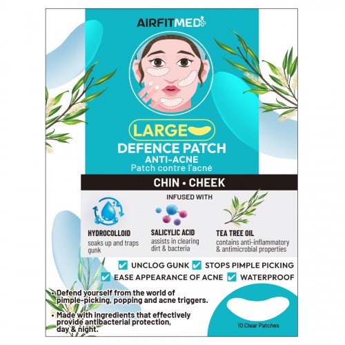 AirFit Medi Big Defence Chin & Cheek  Anti-Acne Patch w/Salicylic Acid & Tea Tree Oil - 10 patches