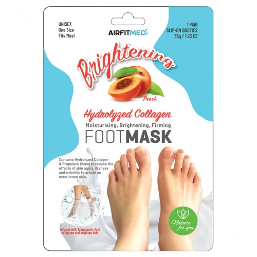 AirFIt Medi Peach Moisturising & Brightening Firming Foot Mask - 1 pair