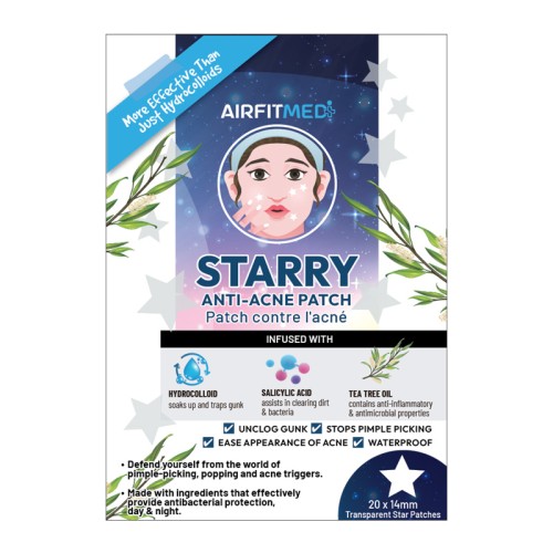 AIRFIT MEDI STARRY ANTI-ACNE PATCH W/SALICYLIC ACID & TEA TREE OIL - 20 PATCHES