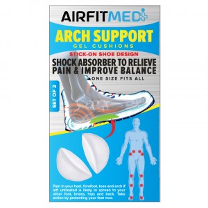 AIRFIT MEDI FOOTCARE ARCH SUPPORT PREMIUM GEL SET - STICK ON SHOE DESIGN - 2 PIECE