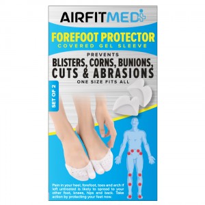 AIRFIT MEDI FOOTCARE FOREFOOT PROTECTOR COVERED GEL SLEEVE - 2 PIECE