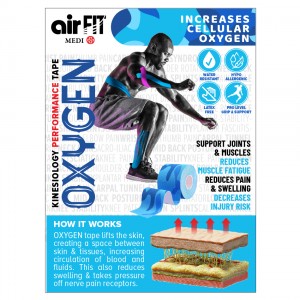 AIRFIT MEDI OXYGEN KINESIO TAPE - BLUE